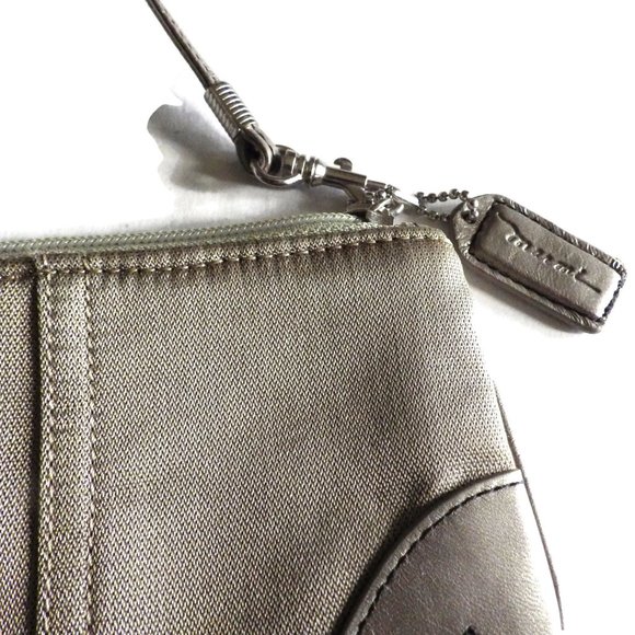 Marmi Wristlet Pewter Leather & Fabric/ Small/ Credit Cards/ ID - Picture 2 of 5
